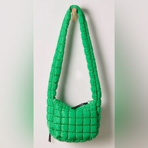 FP Movement Kelly Green Quilted Carryall Sling Shoulder Bag